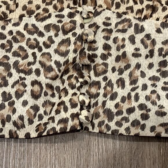 Petal & Pup Top Size 4 Cropped Leopard Print Balloon Sleeve Festival NEW - Picture 7 of 11
